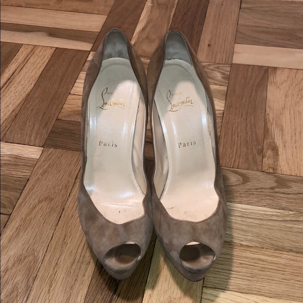 COPY - Christian Louboutin Suede Peep-Toe Pump